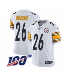 Men's Pittsburgh Steelers #26 Mark Barron White Vapor Untouchable Limited Player 100th Season Football Jersey