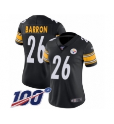 Women's Pittsburgh Steelers #26 Mark Barron Black Team Color Vapor Untouchable Limited Player 100th Season Football Jersey