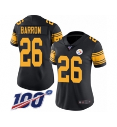 Women's Pittsburgh Steelers #26 Mark Barron Limited Black Rush Vapor Untouchable 100th Season Football Jersey