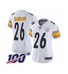 Women's Pittsburgh Steelers #26 Mark Barron White Vapor Untouchable Limited Player 100th Season Football Jersey