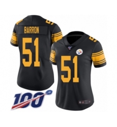 Women's Pittsburgh Steelers #51 Mark Barron Limited Black Rush Vapor Untouchable 100th Season Football Jersey