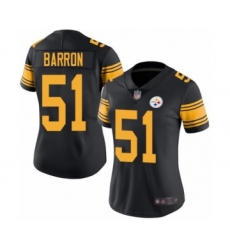 Women's Pittsburgh Steelers #51 Mark Barron Limited Black Rush Vapor Untouchable Football Jersey