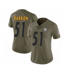Women's Pittsburgh Steelers #51 Mark Barron Limited Olive 2017 Salute to Service Football Jersey