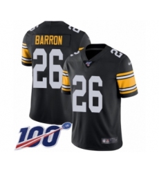 Youth Pittsburgh Steelers #26 Mark Barron Black Alternate Vapor Untouchable Limited Player 100th Season Football Jersey