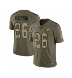 Youth Pittsburgh Steelers #26 Mark Barron Limited Olive Camo 2017 Salute to Service Football Jersey