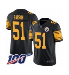 Youth Pittsburgh Steelers #51 Mark Barron Limited Black Rush Vapor Untouchable 100th Season Football Jersey