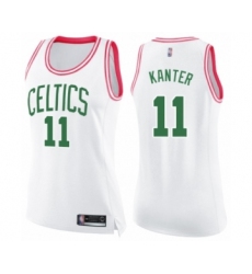 Women's Boston Celtics #11 Enes Kanter Swingman White Pink Fashion Basketball Jersey