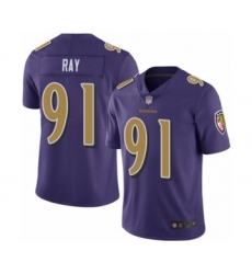 Men's Baltimore Ravens #91 Shane Ray Limited Purple Rush Vapor Untouchable Football Jersey