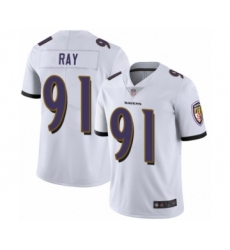 Men's Baltimore Ravens #91 Shane Ray White Vapor Untouchable Limited Player Football Jersey