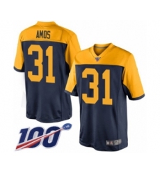 Men's Green Bay Packers #31 Adrian Amos Limited Navy Blue Alternate 100th Season Football Jersey