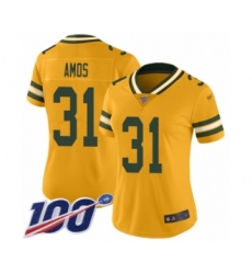Women's Green Bay Packers #31 Adrian Amos Limited Gold Inverted Legend 100th Season Football Jersey