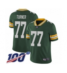 Men's Green Bay Packers #77 Billy Turner Green Team Color Vapor Untouchable Limited Player 100th Season Football Jersey