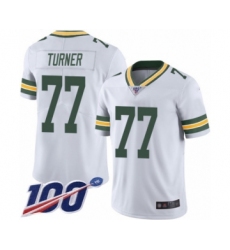 Men's Green Bay Packers #77 Billy Turner White Vapor Untouchable Limited Player 100th Season Football Jersey