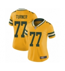 Women's Green Bay Packers #77 Billy Turner Limited Gold Rush Vapor Untouchable Football Jersey