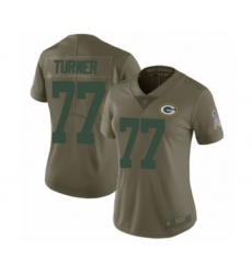 Women's Green Bay Packers #77 Billy Turner Limited Olive 2017 Salute to Service Football Jersey