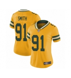 Women's Green Bay Packers #91 Preston Smith Limited Gold Rush Vapor Untouchable Football Jersey