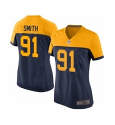 Women's Green Bay Packers #91 Preston Smith Limited Navy Blue Alternate Football Jersey
