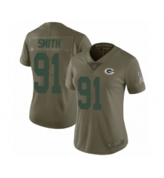 Women's Green Bay Packers #91 Preston Smith Limited Olive 2017 Salute to Service Football Jersey