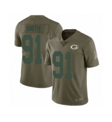 Youth Green Bay Packers #91 Preston Smith Limited Olive 2017 Salute to Service Football Jersey
