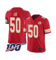 Men's Kansas City Chiefs #50 Darron Lee Red Team Color Vapor Untouchable Limited Player 100th Season Football Jersey