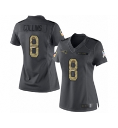 Women's New England Patriots #8 Jamie Collins Limited Black 2016 Salute to Service Football Jersey
