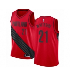Women's Portland Trail Blazers #21 Hassan Whiteside Swingman Red Basketball Jersey Statement Edition