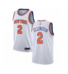 Men's New York Knicks #2 Wayne Ellington Authentic White Basketball Jersey - Association Edition