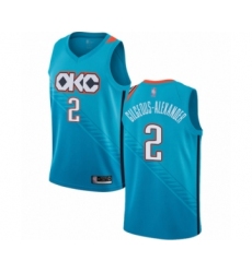 Men's Oklahoma City Thunder #2 Shai Gilgeous-Alexander Authentic Turquoise Basketball Jersey - City Edition