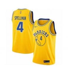 Youth Golden State Warriors #4 Omari Spellman Swingman Gold Hardwood Classics Basketball Jersey