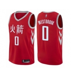 Youth Houston Rockets #0 Russell Westbrook Swingman Red Basketball Jersey - City Edition