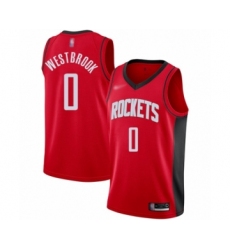 Youth Houston Rockets #0 Russell Westbrook Swingman Red Finished Basketball Jersey - Icon Edition