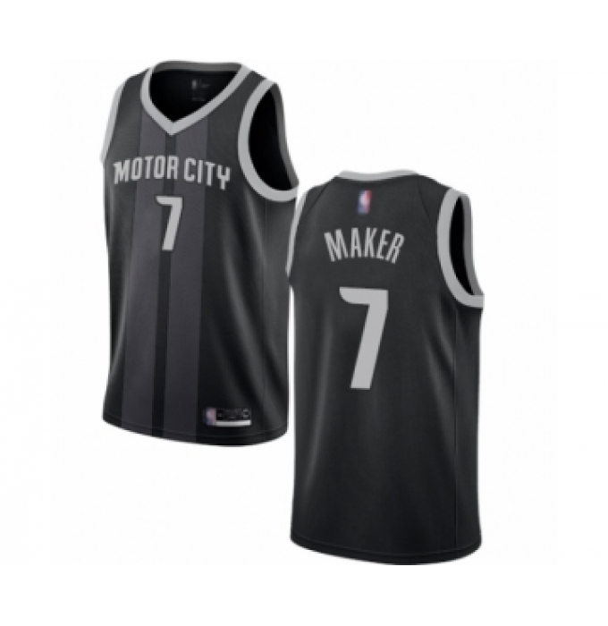 Men's Detroit Pistons #7 Thon Maker Authentic Black Basketball Jersey - City Edition