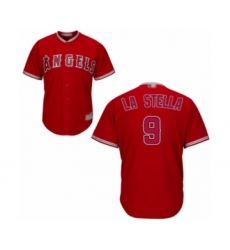 Men's Los Angeles Angels of Anaheim #9 Tommy La Stella Replica Red Alternate Cool Base Baseball Jersey