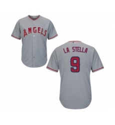 Youth Los Angeles Angels of Anaheim #9 Tommy La Stella Authentic Grey Road Cool Base Baseball Jersey