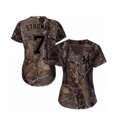 Women's New York Mets #7 Marcus Stroman Authentic Camo Realtree Collection Flex Base Baseball Jersey