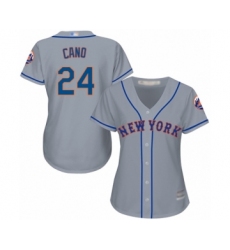 Women's New York Mets #24 Robinson Cano Authentic Grey Road Cool Base Baseball Jersey