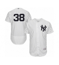 Men's New York Yankees #38 Cameron Maybin White Home Flex Base Authentic Collection Baseball Jersey