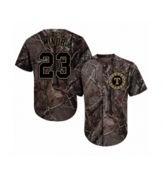 Men's Texas Rangers #23 Mike Minor Authentic Camo Realtree Collection Flex Base Baseball Jersey