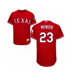 Men's Texas Rangers #23 Mike Minor Red Alternate Flex Base Authentic Collection Baseball Jersey