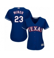 Women's Texas Rangers #23 Mike Minor Authentic Royal Blue Alternate 2 Cool Base Baseball Jersey