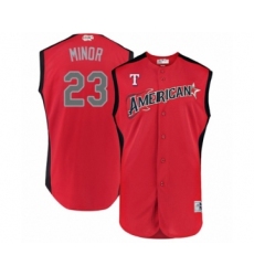Youth Texas Rangers #23 Mike Minor Authentic Red American League 2019 Baseball All-Star Jersey