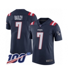 Men's New England Patriots #7 Jake Bailey Limited Navy Blue Rush Vapor Untouchable 100th Season Football Jersey