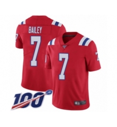 Men's New England Patriots #7 Jake Bailey Red Alternate Vapor Untouchable Limited Player 100th Season Football Jersey