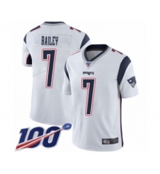 Youth New England Patriots #7 Jake Bailey White Vapor Untouchable Limited Player 100th Season Football Jersey