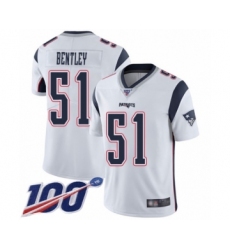 Men's New England Patriots #51 JaWhaun Bentley White Vapor Untouchable Limited Player 100th Season Football Jersey