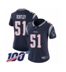 Women's New England Patriots #51 JaWhaun Bentley Navy Blue Team Color Vapor Untouchable Limited Player 100th Season Football Jersey