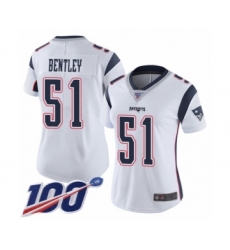 Women's New England Patriots #51 JaWhaun Bentley White Vapor Untouchable Limited Player 100th Season Football Jersey