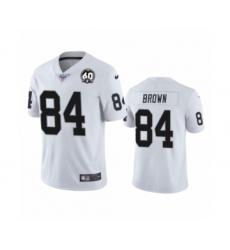 Women's Oakland Raiders #84 Antonio Brown White 60th Anniversary Vapor Untouchable Limited Player 100th Season Football Jersey