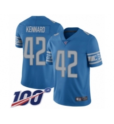 Men's Detroit Lions #42 Devon Kennard Blue Team Color Vapor Untouchable Limited Player 100th Season Football Jersey