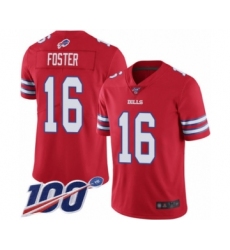 Men's Buffalo Bills #16 Robert Foster Limited Red Rush Vapor Untouchable 100th Season Football Jersey